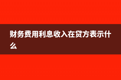 财务费用利息收入红字怎么录入(财务费用利息收入在贷方表示什么)
