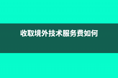 收取境外技术服务费如何报税(收取境外技术服务费如何)
