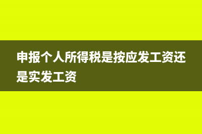 申报个人所得税0元是什么意思(申报个人所得税是按应发工资还是实发工资)