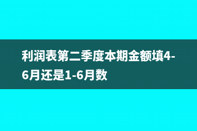 利润表一二季度亏损二季度报所得税怎么申报(利润表第二季度本期金额填4-6月还是1-6月数)