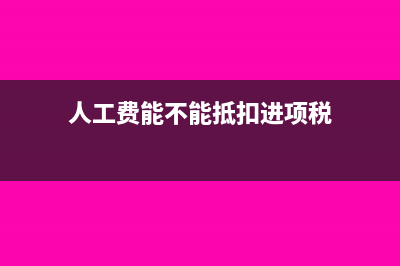 人工费能否抵扣增值税(人工费能不能抵扣进项税)