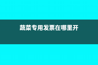 蔬菜公司开具专票可以抵扣吗(蔬菜专用发票在哪里开)