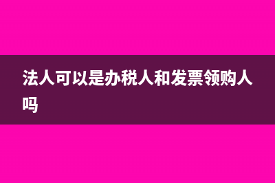 法人可以是办税人吗(法人可以是办税人和发票领购人吗)