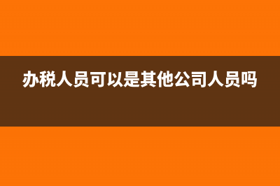 办税人员可以是财务负责人吗(办税人员可以是其他公司人员吗)