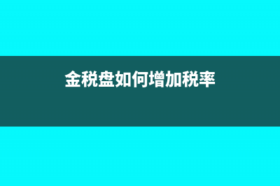 金税盘怎么报增值税(金税盘如何增加税率)