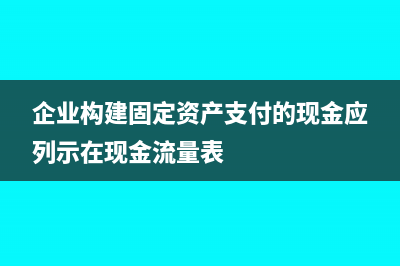 企业构建固定资产需要开什么发票(企业构建固定资产支付的现金应列示在现金流量表)