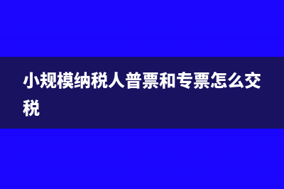 小规模纳税人普票达不到交税标准怎么做帐(小规模纳税人普票和专票怎么交税)