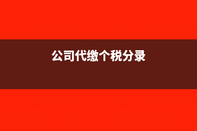 公司可以代缴个人所得税吗(公司代缴个税分录)