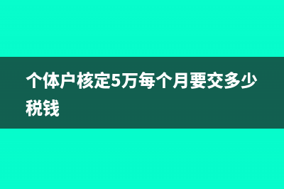 个体单张5万的发票怎么开(个体户核定5万每个月要交多少税钱)