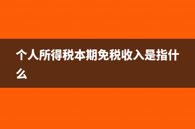 个人所得税本期收入按什么填(个人所得税本期免税收入是指什么)