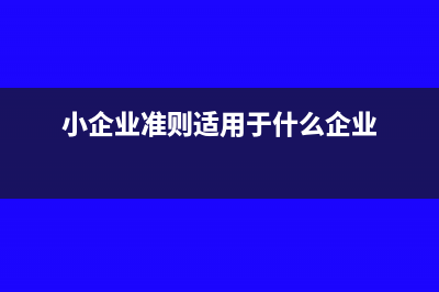 .小企业准则季度如何填报(小企业准则适用于什么企业)