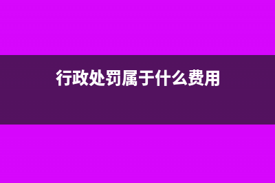 行政处罚计入什么科目(行政处罚属于什么费用)
