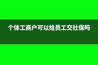 个体工商户可以开发票吗(个体工商户可以给员工交社保吗)
