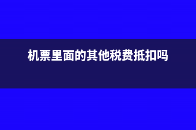 机票里面的其他税费可以抵扣吗(机票里面的其他税费抵扣吗)