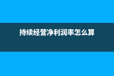 持续经营净利润和终止经营净利润含义(持续经营净利润率怎么算)