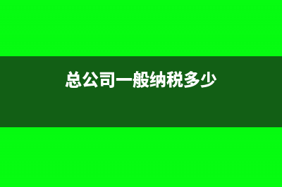 总公司一般纳税人分公司小规模可以吗(总公司一般纳税多少)