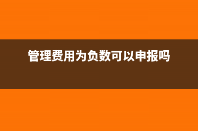 管理费用负数代表什么(管理费用为负数可以申报吗)