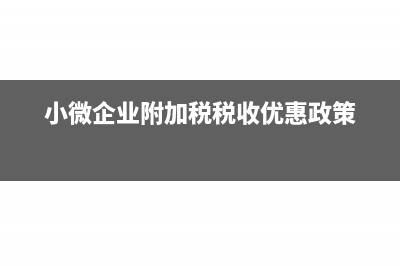 小微企业附加税减半填报方法(小微企业附加税税收优惠政策)