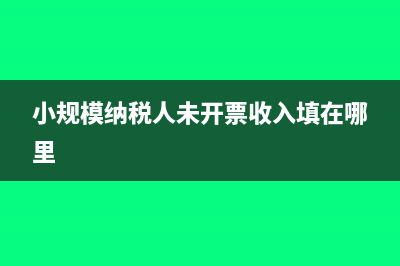 小规模纳税人未达起征点申报表怎么填(小规模纳税人未开票收入填在哪里)