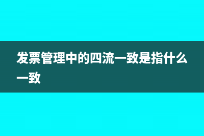 发票四流一致指的是什么(发票管理中的四流一致是指什么一致)