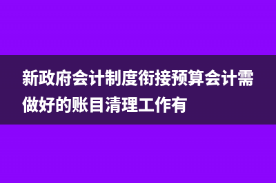 新政府会计制度固定资产账务处理(新政府会计制度衔接预算会计需做好的账目清理工作有)