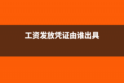 发放工资凭证中费用是红字吗(工资发放凭证由谁出具)