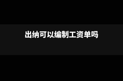 出纳可以编制工资册吗(出纳可以编制工资单吗)