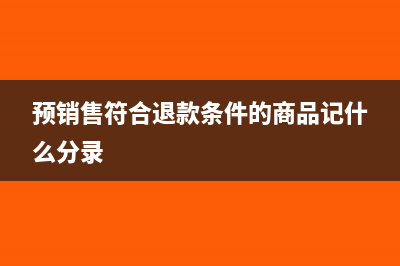 预销售符合退款条件的商品记什么分录