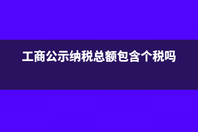 i工商公示纳税总额包括印花税吗(工商公示纳税总额包含个税吗)