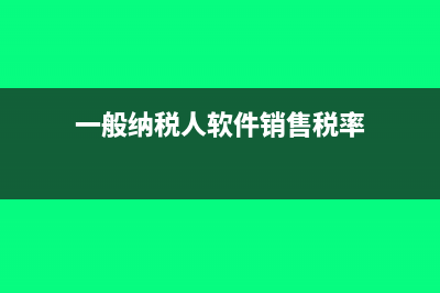一般纳税人软件开发税率是多少?(一般纳税人软件销售税率)