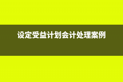 设定受益计划会计分录(设定受益计划会计处理案例)