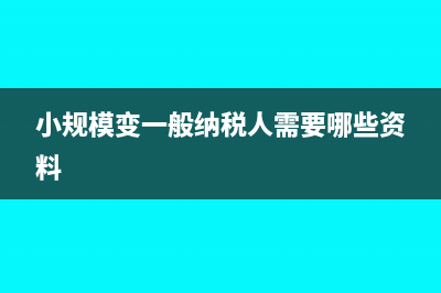 小规模变一般纳税人税控怎么处理(小规模变一般纳税人需要哪些资料)