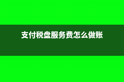 支付税盘服务费做记账凭证怎么做(支付税盘服务费怎么做账)