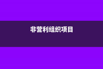 非营利组织专项补助资金会计分录(非营利组织项目)