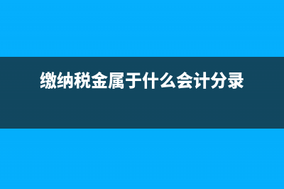 缴纳税金属于什么会计科目(缴纳税金属于什么会计分录)