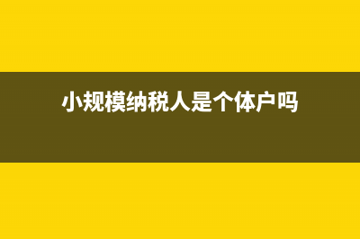 小规模纳税人是否可以开具专票(小规模纳税人是个体户吗)