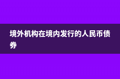 境外机构在境内银行开立的账户类型(境外机构在境内发行的人民币债券)