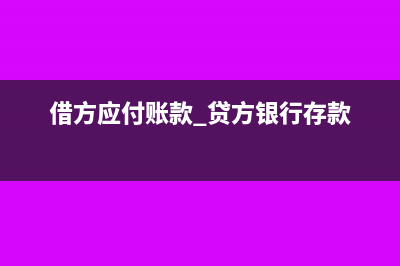 借存款贷应付账款什么意思(借方应付账款 贷方银行存款)