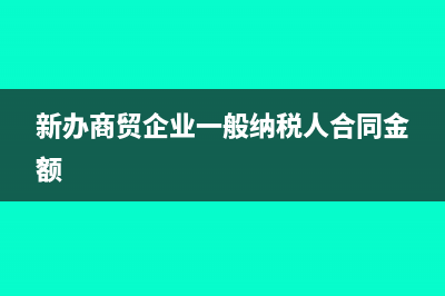 新办商贸企业一般纳税人如何审批(新办商贸企业一般纳税人合同金额)
