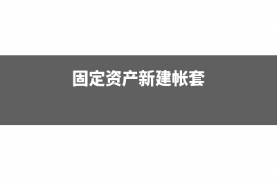 固定资产的建账有哪些要求(固定资产新建帐套)