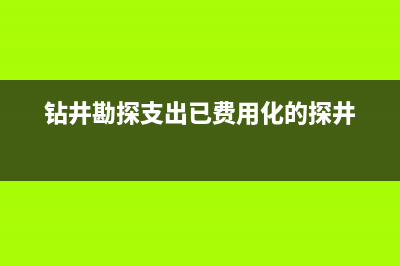 钻井勘探支出的资本化采用成果法(钻井勘探支出已费用化的探井)