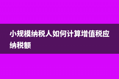 增值税应纳税额计算公式(小规模纳税人如何计算增值税应纳税额)