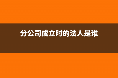分公司成立时的账务处理怎么做？(分公司成立时的法人是谁)