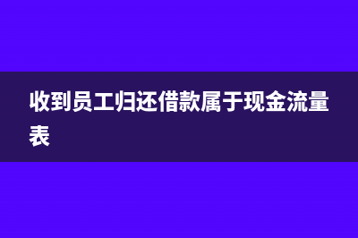 收到员工归还借款会计分录(收到员工归还借款属于现金流量表)