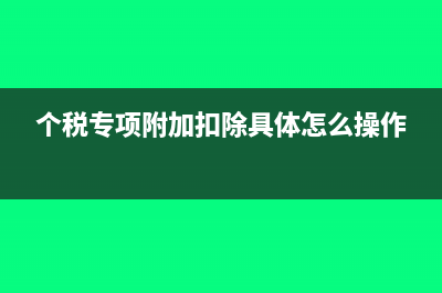 个税专项附加扣除是什么意思(个税专项附加扣除具体怎么操作)