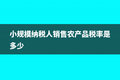 小规模纳税人销售额税率(小规模纳税人销售货物税率是多少)
