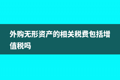 外购无形资产税费算在成本里吗(外购无形资产的相关税费包括增值税吗)