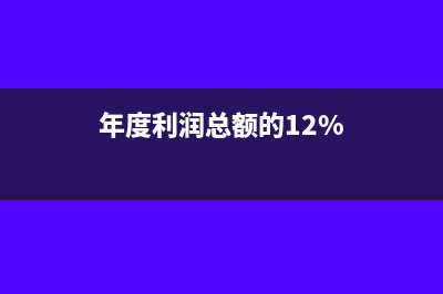 年度利润总额的计算公式(年度利润总额的12%)