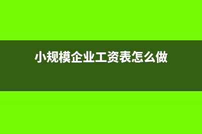 小规模企业工资不计提如何做会计分录？(小规模企业工资表怎么做)