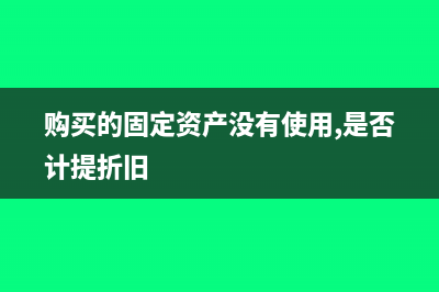 购买的固定资产分期抵扣如何做会计分录？(购买的固定资产没有使用,是否计提折旧)